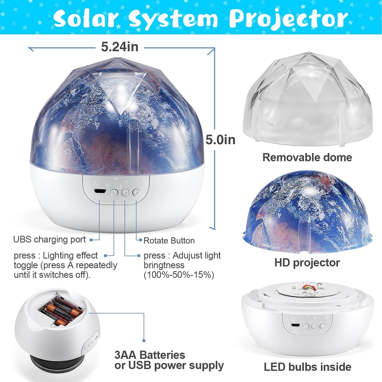 Proyector de Luz-Estrellas-Planetas